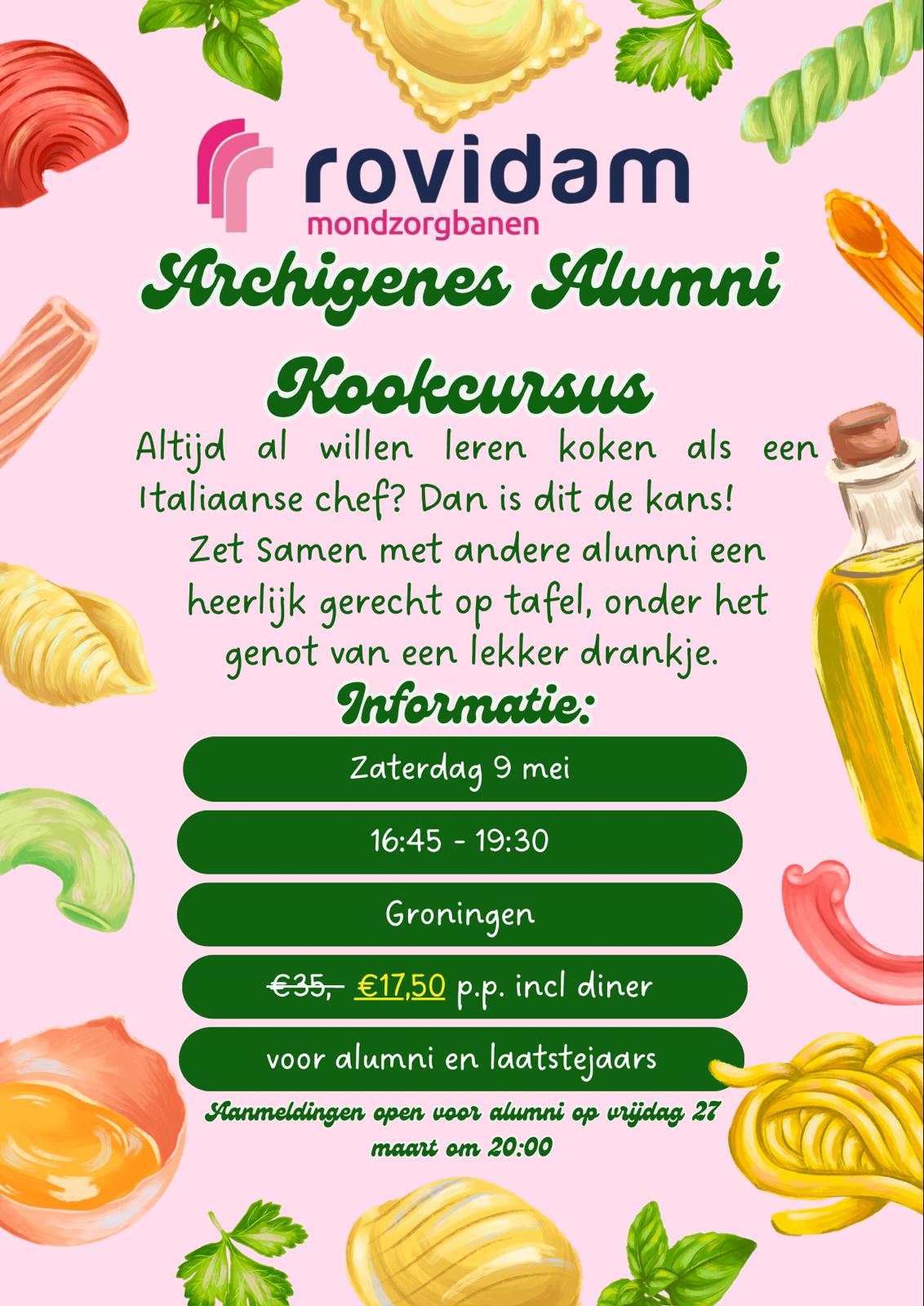 Alumni Activiteit x Rovidam - Kookcursus